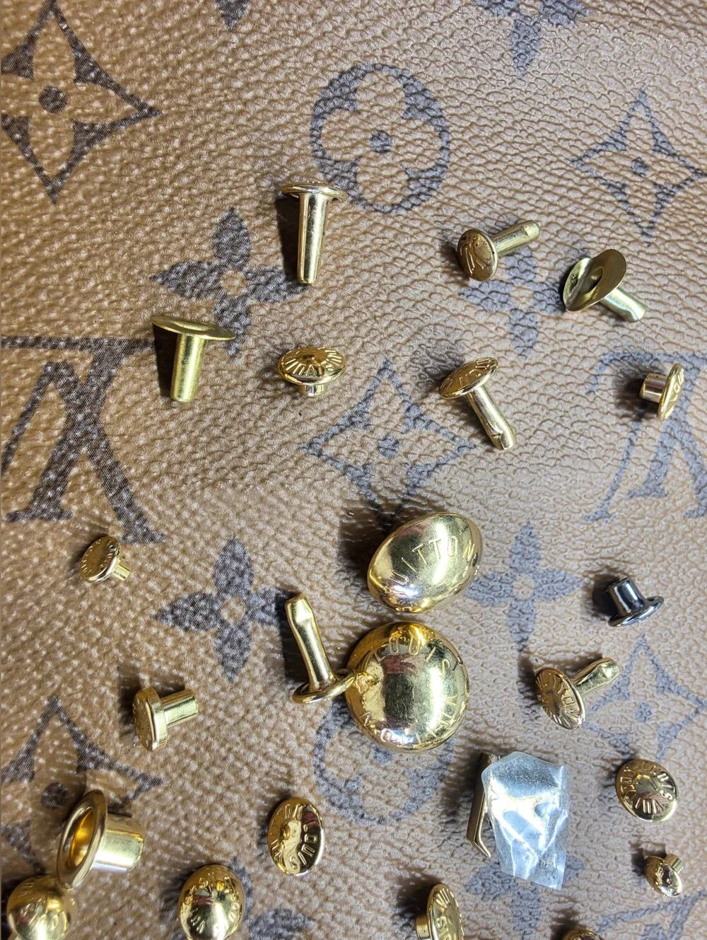 Louis Vuitton Gold Metal Stud and rivets Hardware Assortment